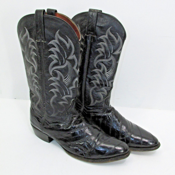 Dan Post Black Eel skin boots - Style 2367 Men\'s size 10.5 D main image 12